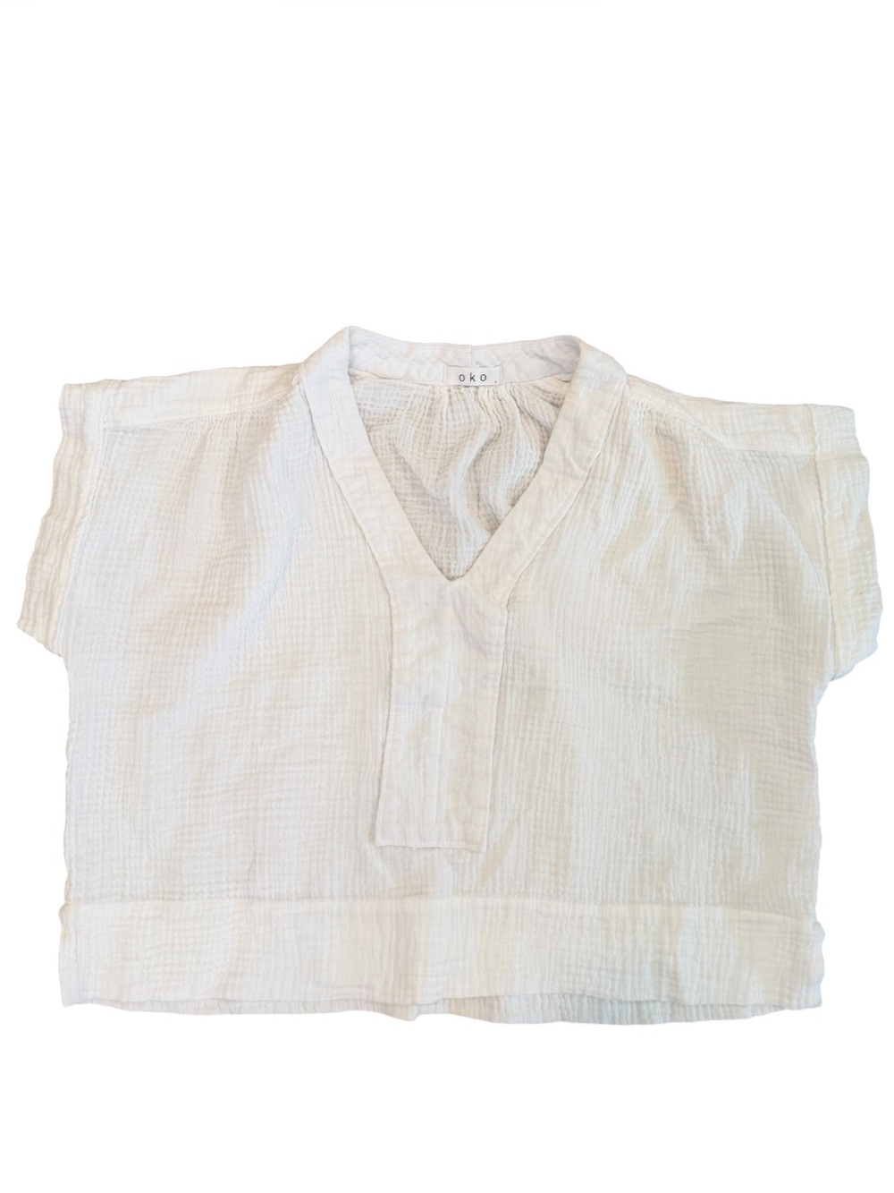100% Organic Cotton Boxy Short sleeve Gauze top